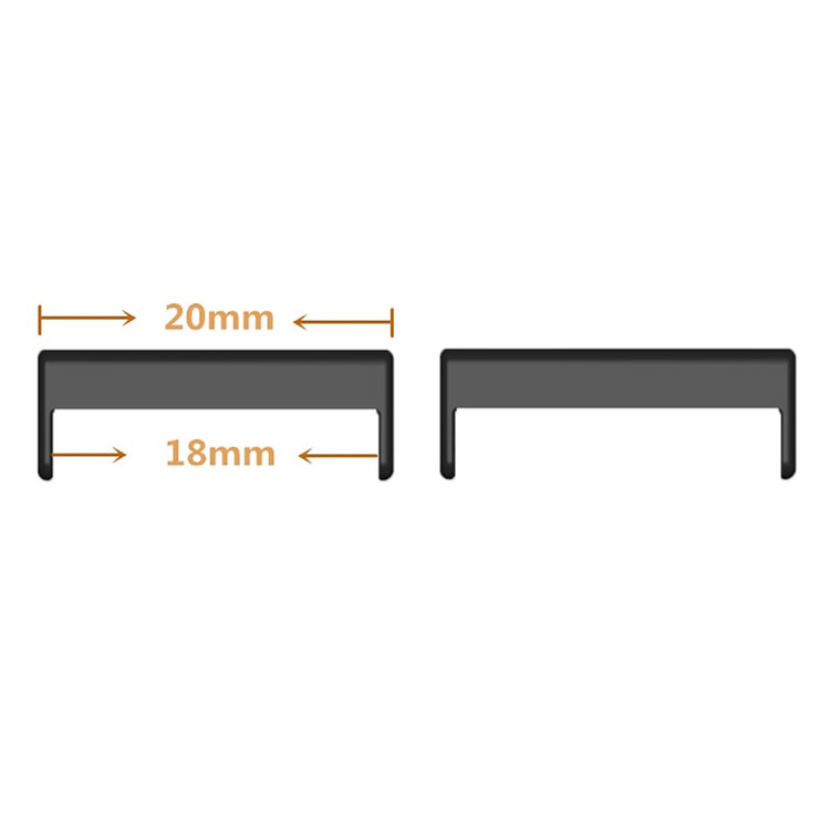 1 Pair Watch Band Connector Universal 20mm to 18mm Metal Watch Strap Adapter Accessory - Black - Sølv#serie_2
