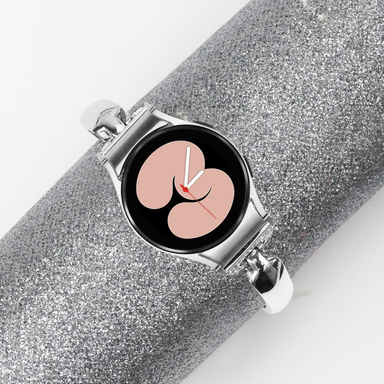 Stilfuld Metal Og Rhinsten Universal Rem passer til Samsung Smartwatch - Sølv#serie_4
