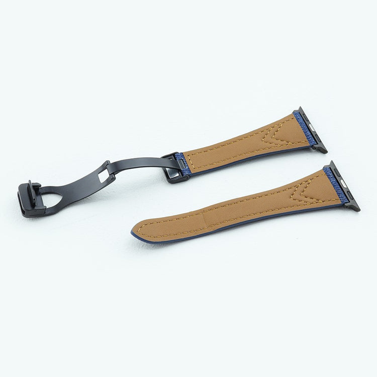 Rigtigt Cool Metal Og Nylon Universal Rem passer til Apple Smartwatch - Blå#serie_3