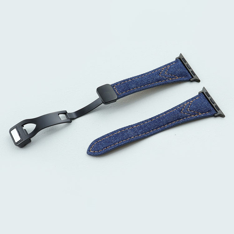 Rigtigt Cool Metal Og Nylon Universal Rem passer til Apple Smartwatch - Blå#serie_4