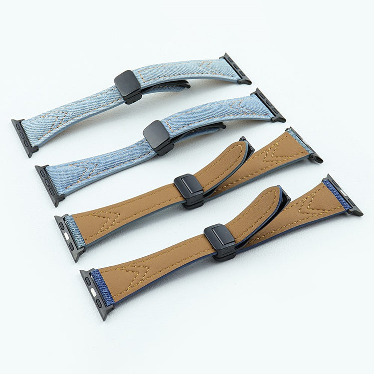 Rigtigt Cool Metal Og Nylon Universal Rem passer til Apple Smartwatch - Sort#serie_5