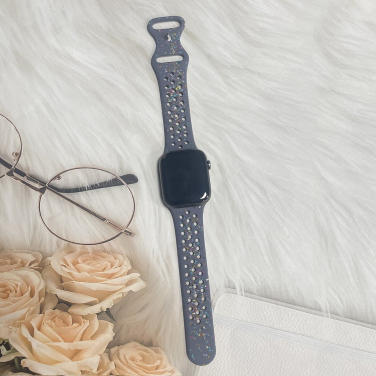 Mega Slidstærk Silikone Universal Rem passer til Apple Smartwatch - Blå#serie_1