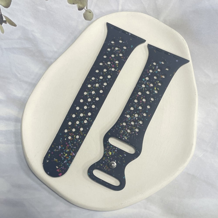 Mega Slidstærk Silikone Universal Rem passer til Apple Smartwatch - Blå#serie_4