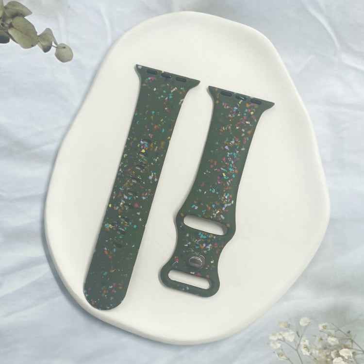 Sejt Silikone Universal Rem passer til Apple Smartwatch - Grøn#serie_3