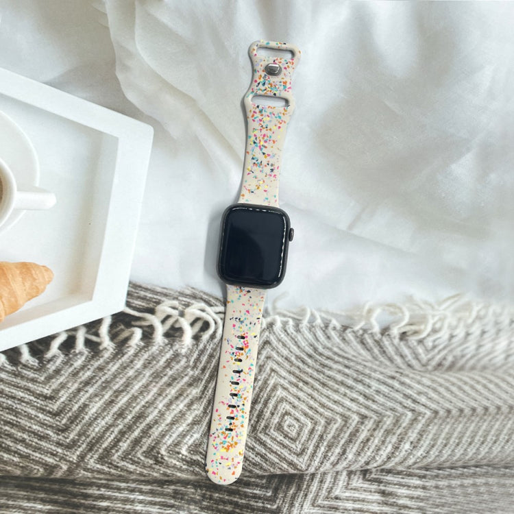 Sejt Silikone Universal Rem passer til Apple Smartwatch - Hvid#serie_6