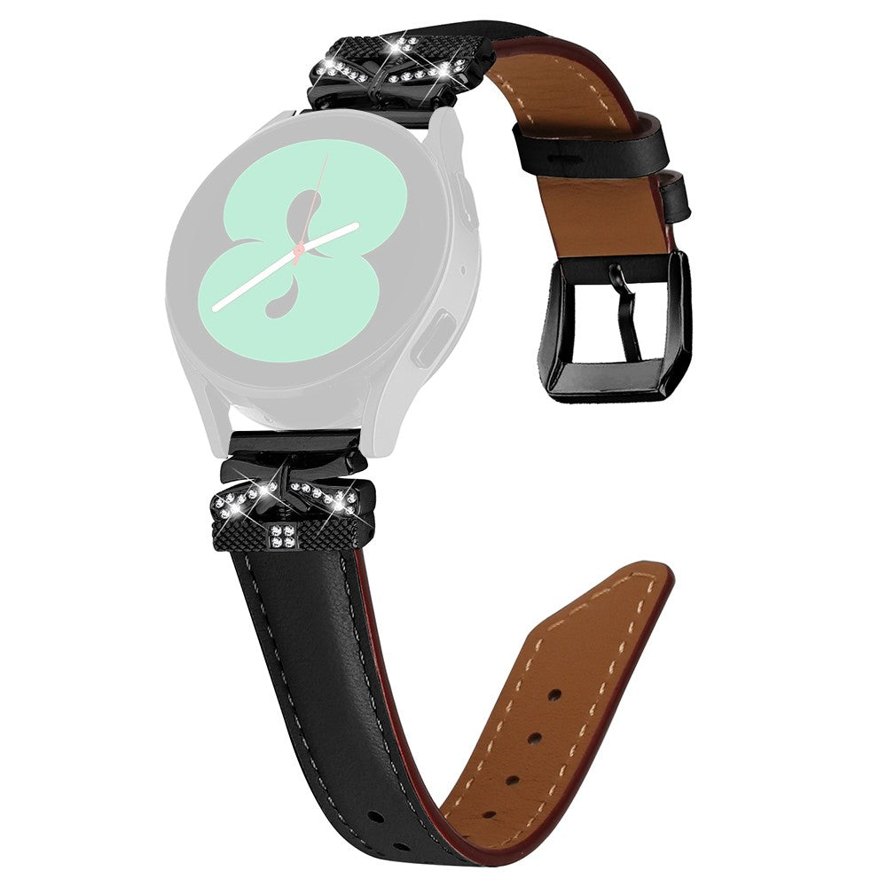 Fantastisk Kunstlæder Og Rhinsten Universal Rem passer til Smartwatch - Sort#serie_1