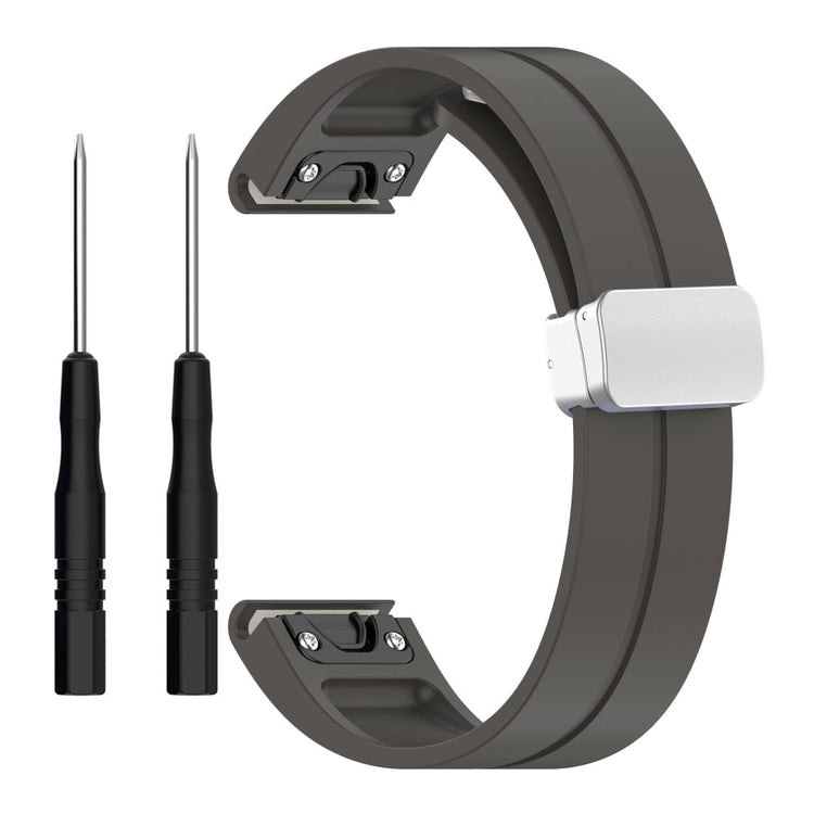 Rigtigt Kønt Silikone Universal Rem passer til Smartwatch - Sølv#serie_10