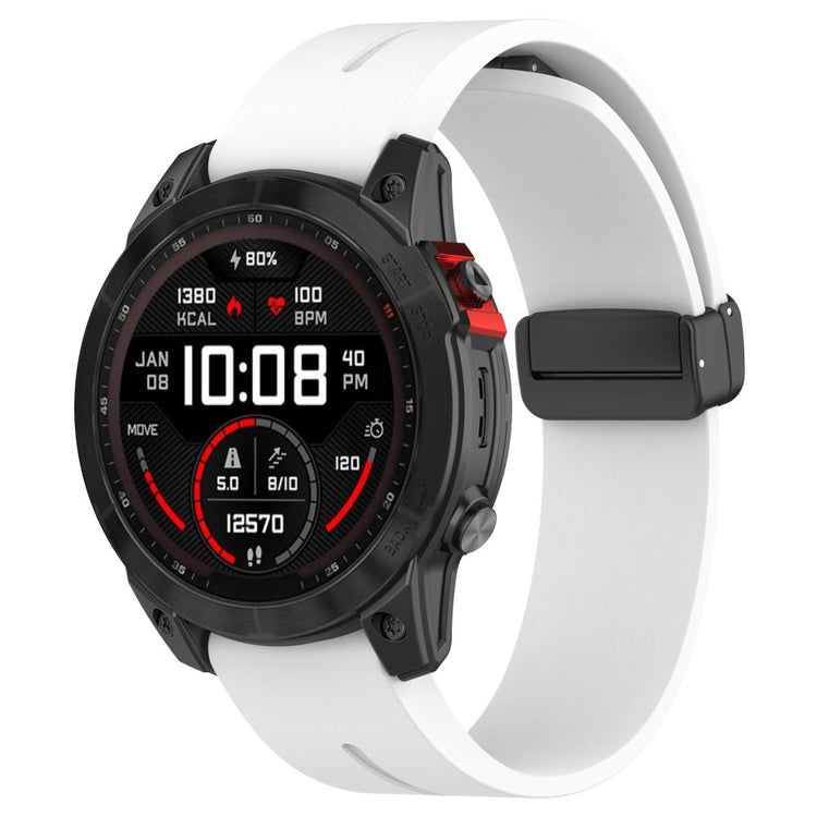 Vildt Elegant Silikone Universal Rem passer til Garmin Smartwatch - Hvid#serie_3