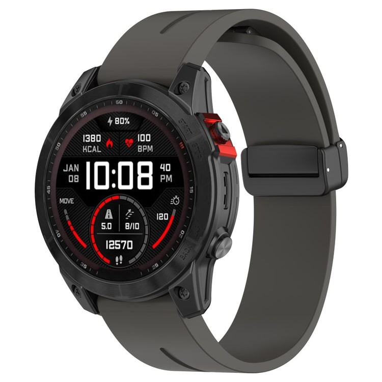 Vildt Elegant Silikone Universal Rem passer til Garmin Smartwatch - Sølv#serie_10