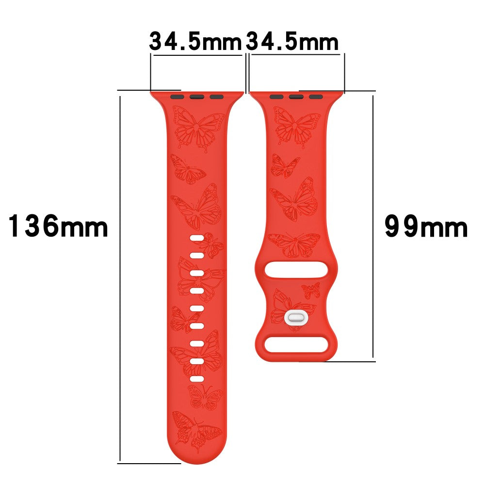 Apple Watch Series 41mm / 40mm / 38mm Watch Band Butterfly Silicone Strap - Milk Tea#serie_9