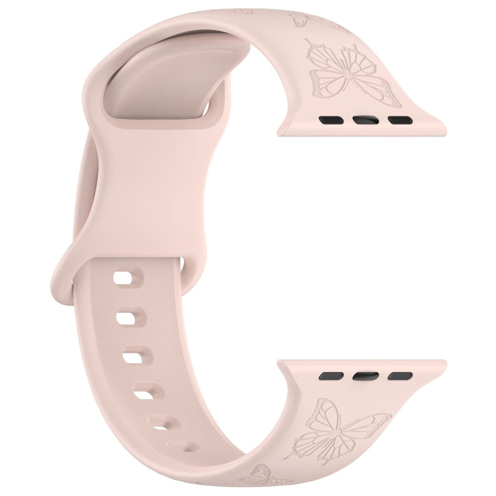 Rigtigt Fed Silikone Universal Rem passer til Apple Smartwatch - Pink#serie_11