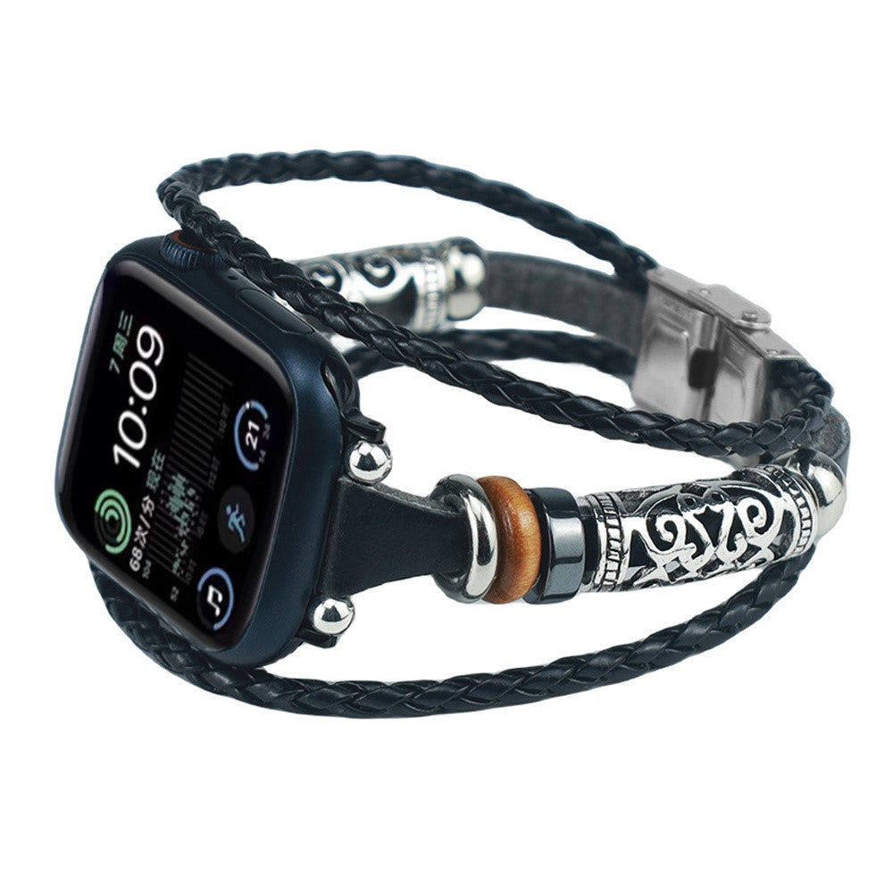 Super Godt Kunstlæder Universal Rem passer til Apple Smartwatch - Sort#serie_1