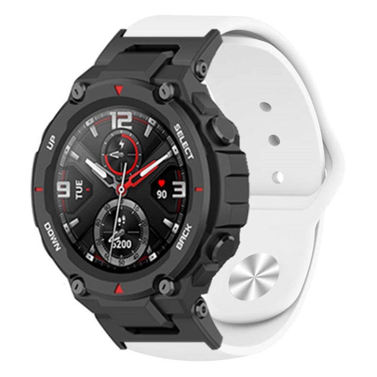 Huami Amazfit T-Rex / T-Rex Pro Silicone Watch Strap Alloy Buckle Replacement Watch Band - White#serie_1