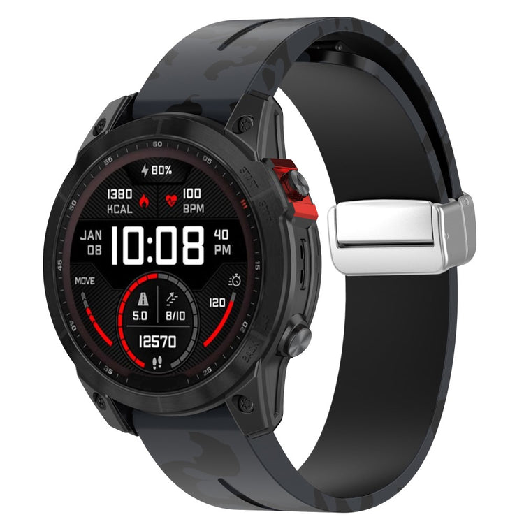 Super Kønt Silikone Universal Rem passer til Garmin Smartwatch - Sort#serie_5