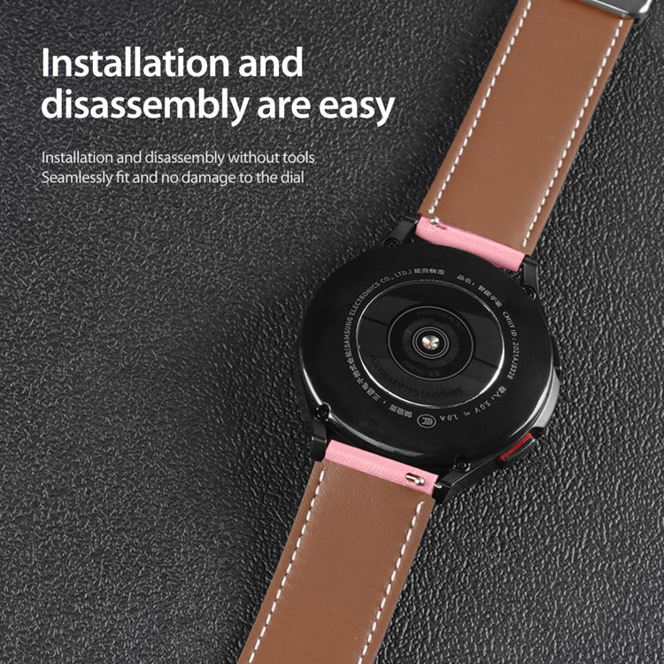 Vildt Rart Ægte Læder Universal Rem passer til Smartwatch - Pink#serie_4