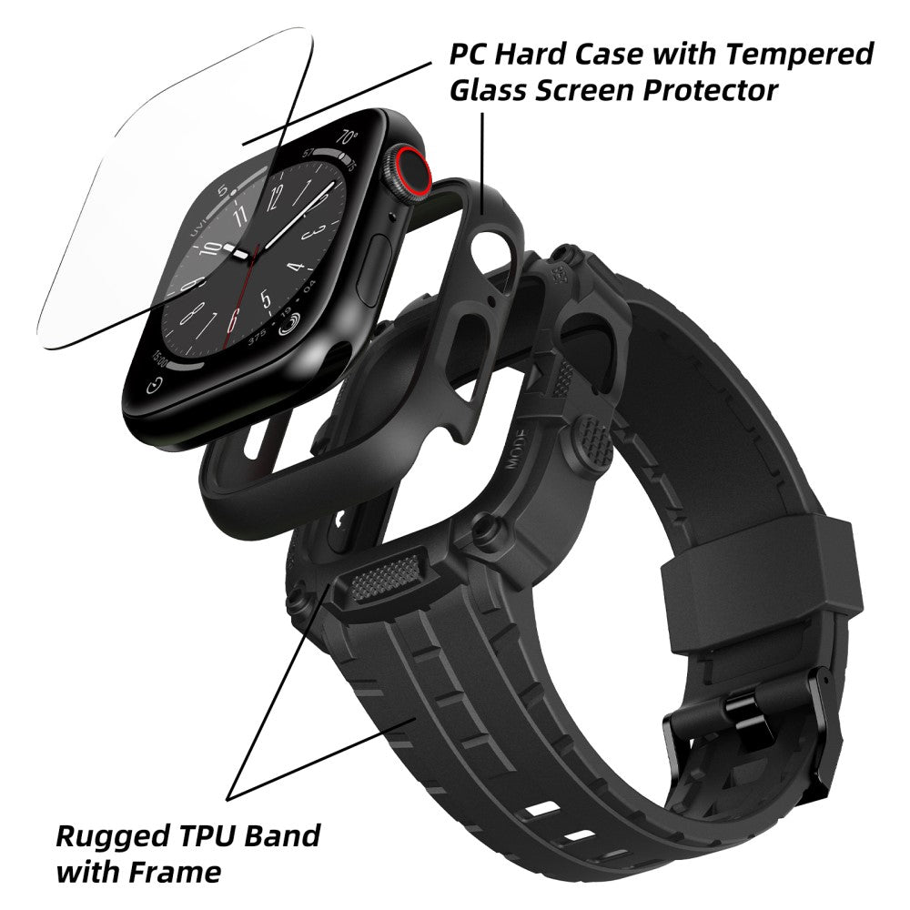 Mega Kønt Silikone Universal Rem passer til Apple Smartwatch - Sort#serie_2