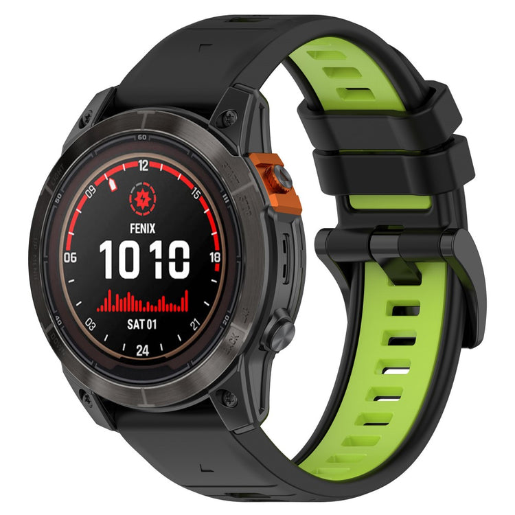 Rigtigt Sejt Silikone Universal Rem passer til Garmin Smartwatch - Grøn#serie_7