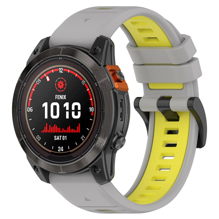 Rigtigt Sejt Silikone Universal Rem passer til Garmin Smartwatch - Gul#serie_9