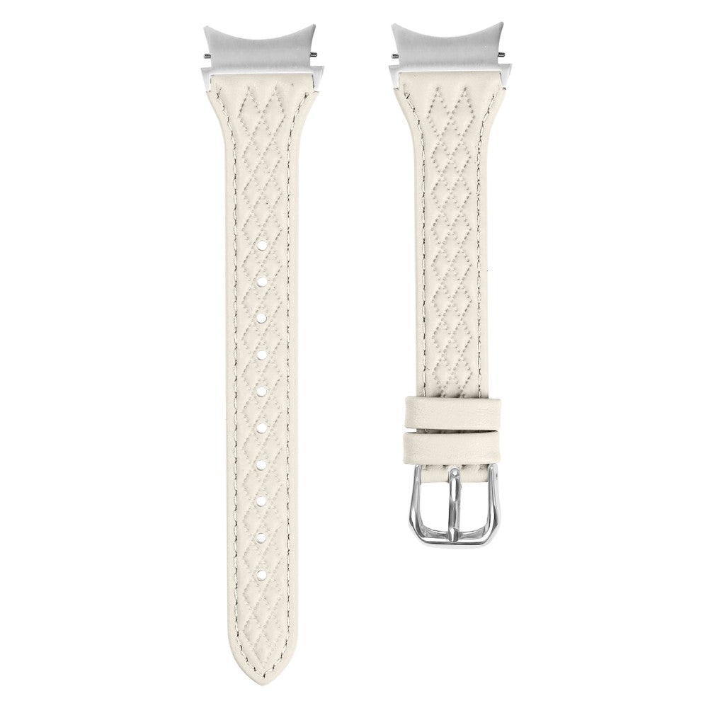 Mega Elegant Ægte Læder Universal Rem passer til Samsung Smartwatch - Hvid#serie_4