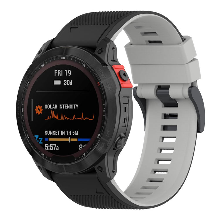 Vildt Fantastisk Silikone Universal Rem passer til Garmin Smartwatch - Sølv#serie_5