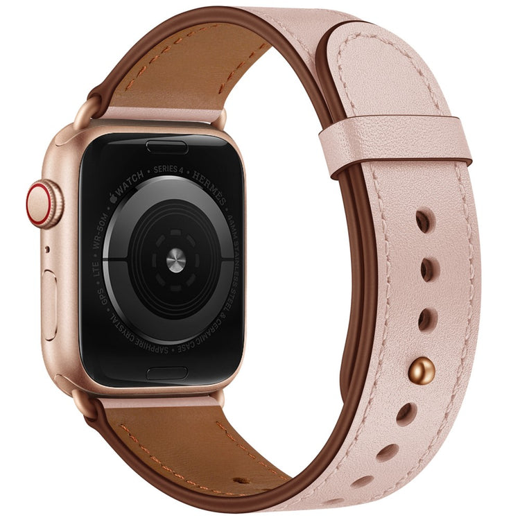Meget Sejt Ægte Læder Universal Rem passer til Apple Smartwatch - Pink#serie_2