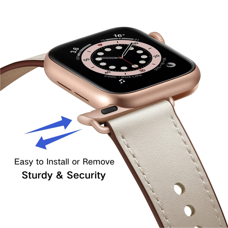 Super Fed Ægte Læder Universal Rem passer til Apple Smartwatch - Brun#serie_7