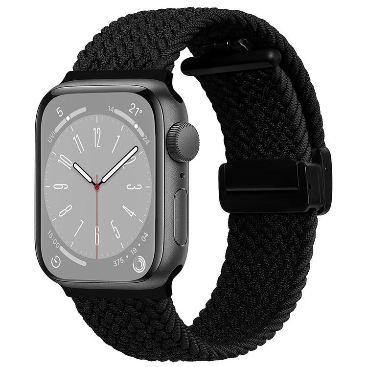 Rigtigt Godt Nylon Universal Rem passer til Apple Smartwatch - Sort#serie_1