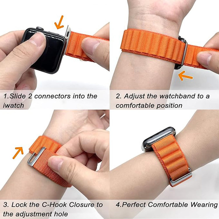 Helt Vildt Holdbart Nylon Universal Rem passer til Apple Smartwatch - Orange#serie_2