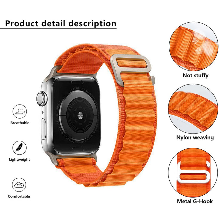 Vildt Fint Nylon Universal Rem passer til Apple Smartwatch - Orange#serie_5