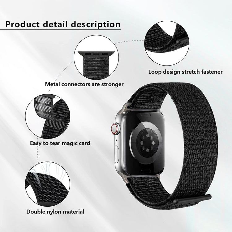 Super Smuk Nylon Universal Rem passer til Apple Smartwatch - Blå#serie_3