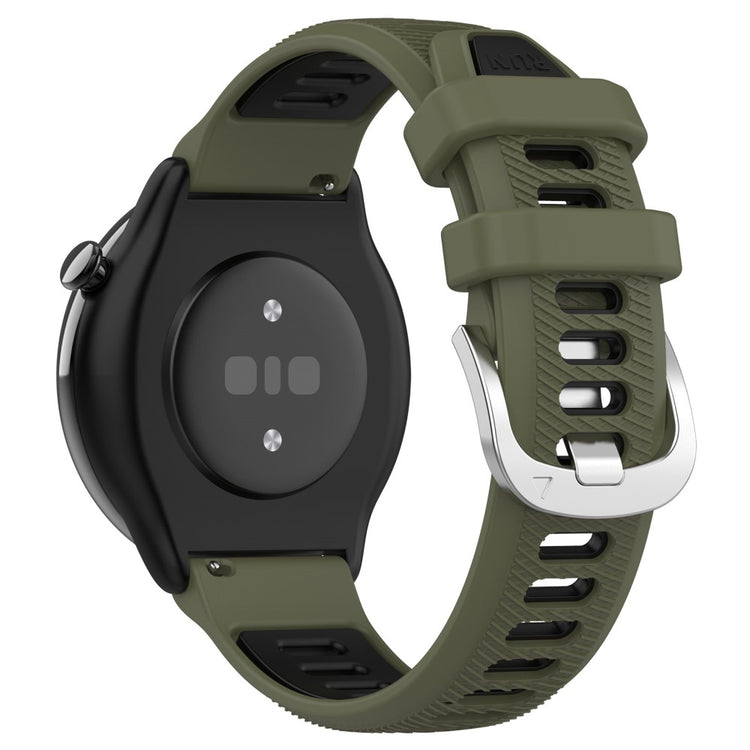 20mm Universal dual color cross strip silicone strap - Jungle Green / Black#serie_5