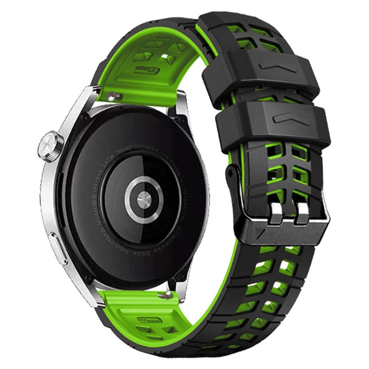 22mm Universal silicone textured strap - Black / Green#serie_1