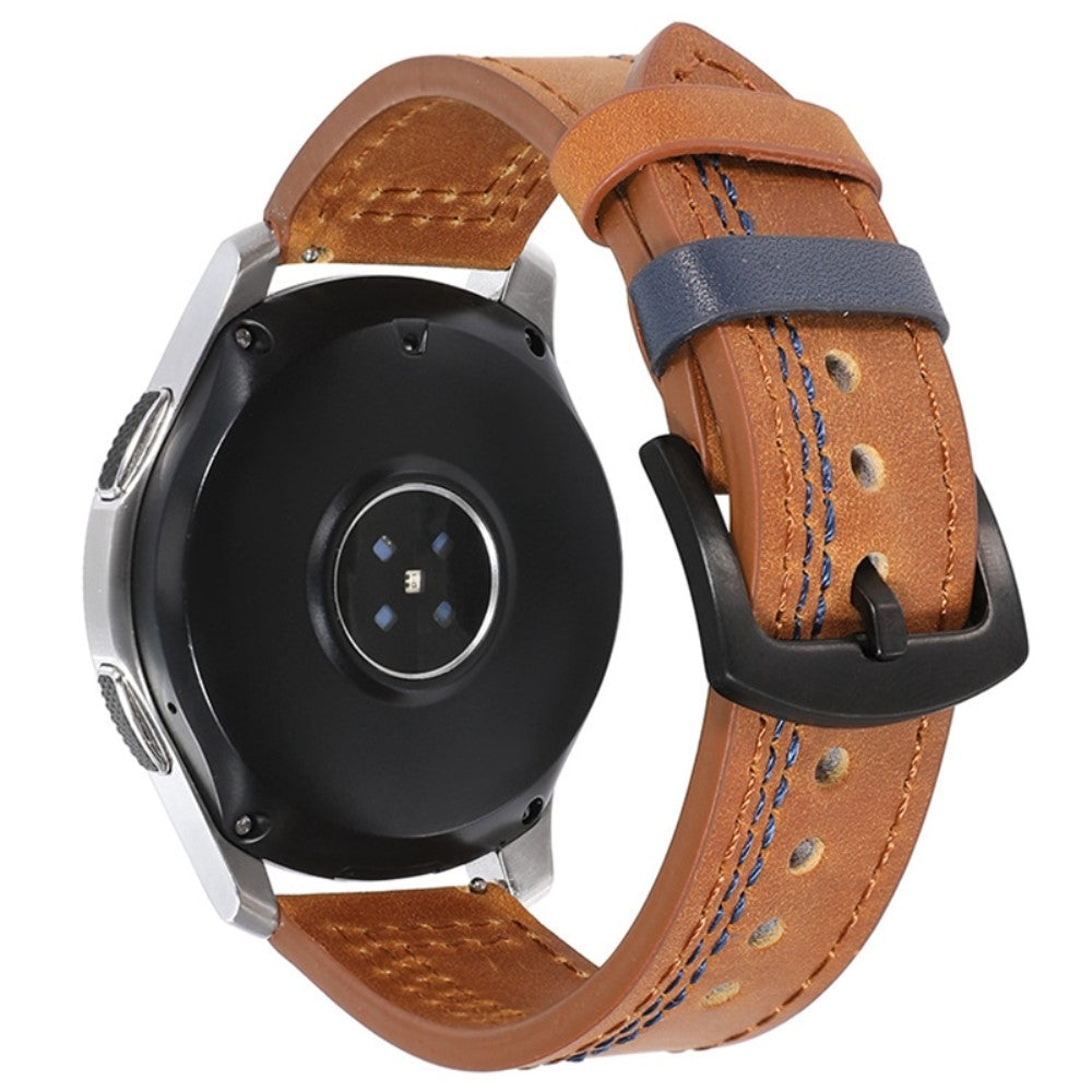 20mm Universal leather strap - Brown / Blue Stitch#serie_1