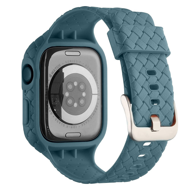 Metal Og Silikone Universal Rem passer til Apple Watch Series 8 (41mm) / Apple Watch Series 7 41mm - Blå#serie_3