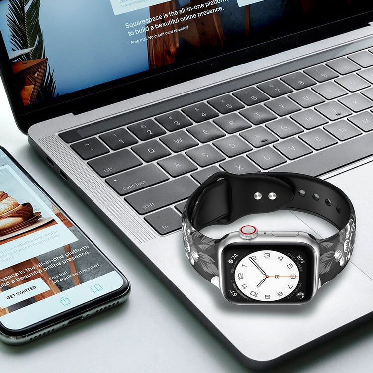 Supercool Silikone Universal Rem passer til Apple Smartwatch - Størrelse: M - Sølv#serie_3