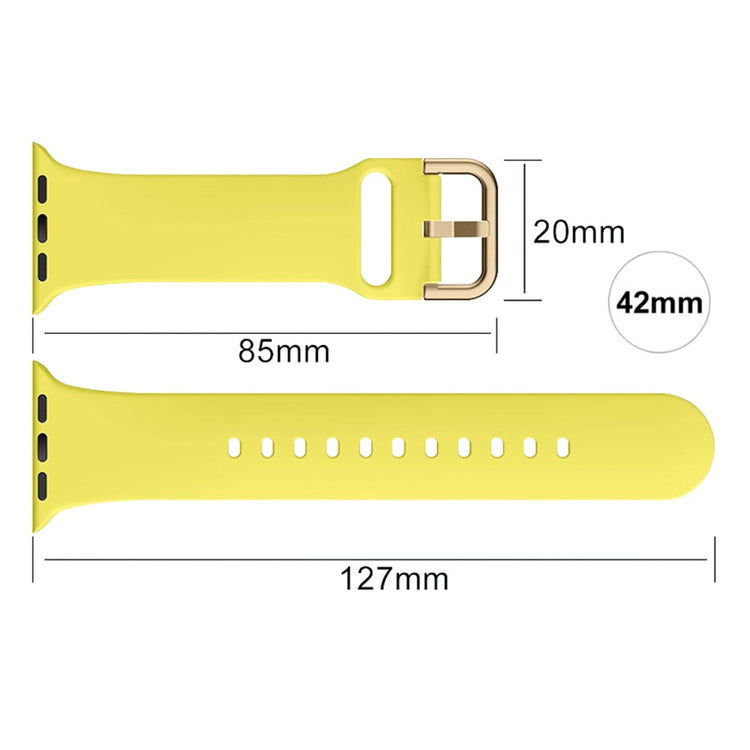 Flot Silikone Universal Rem passer til Apple Smartwatch - Gul#serie_6