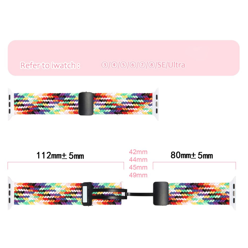 Mega Pænt Nylon Universal Rem passer til Apple Smartwatch - Pink#serie_12