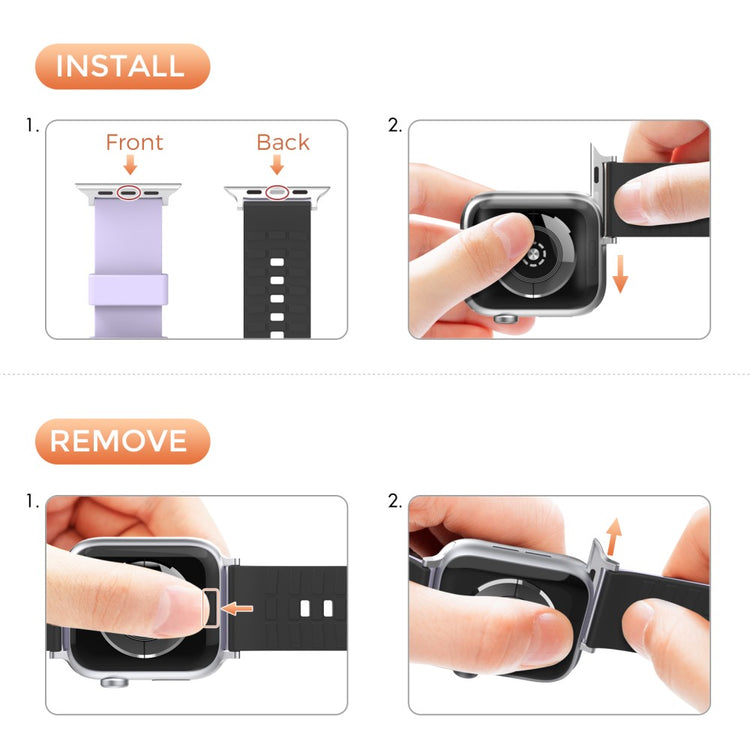 Vildt Godt Silikone Universal Rem passer til Apple Smartwatch - Lilla#serie_3