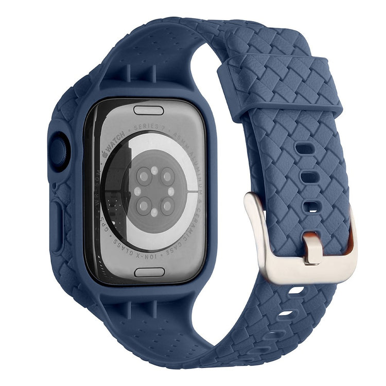 Metal Og Silikone Universal Rem passer til Apple Watch Series 8 (45mm) / Apple Watch Series 7 45mm - Blå#serie_3