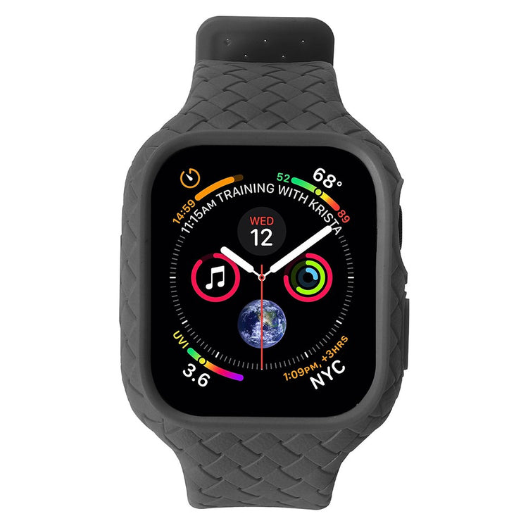 Metal Og Silikone Universal Rem passer til Apple Watch Series 8 (45mm) / Apple Watch Series 7 45mm - Sort#serie_5