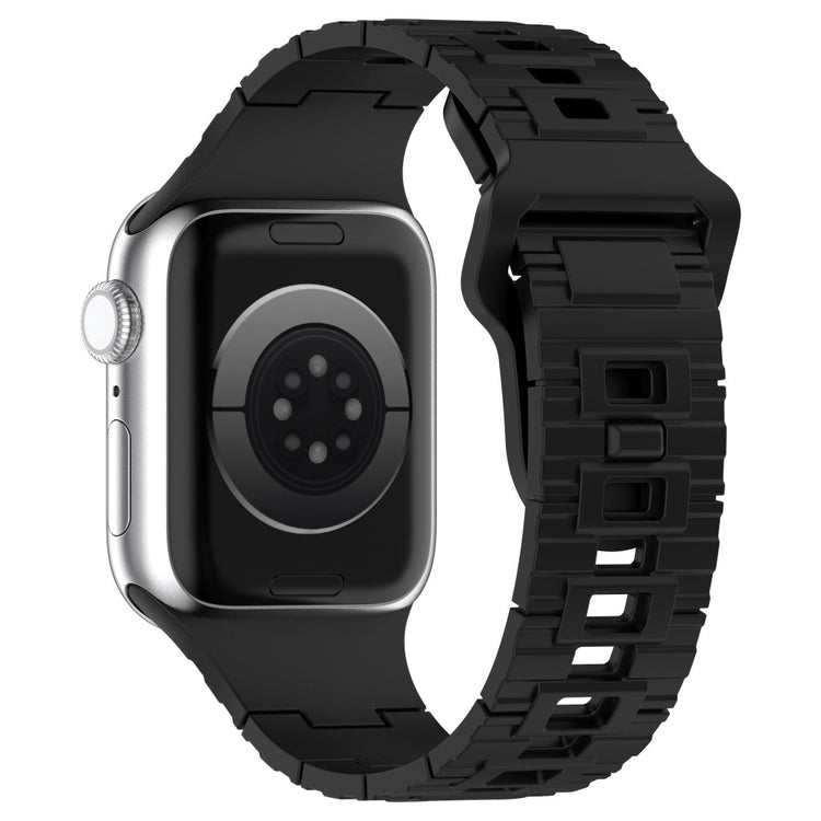 Mega Fed Silikone Universal Rem passer til Apple Smartwatch - Sort#serie_1