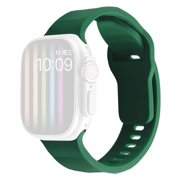 Apple Watch Series 9 45mm / Ultra 2 wavy style silicone strap - Green#serie_10