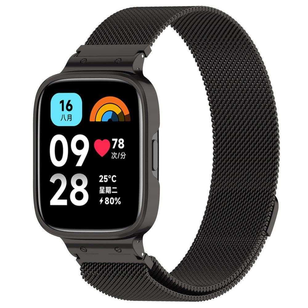 Metal Universal Rem passer til Xiaomi Redmi Watch 3 Active / Xiaomi Mi Watch Lite 3 - Sort#serie_9