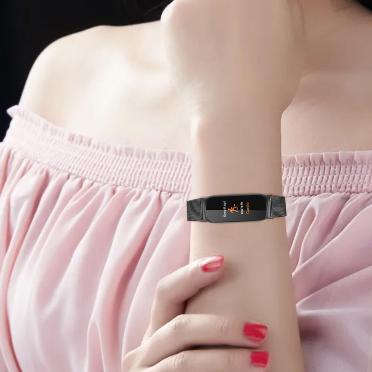 Vildt Pænt Metal Rem passer til Fitbit Inspire 3 - Sort#serie_8