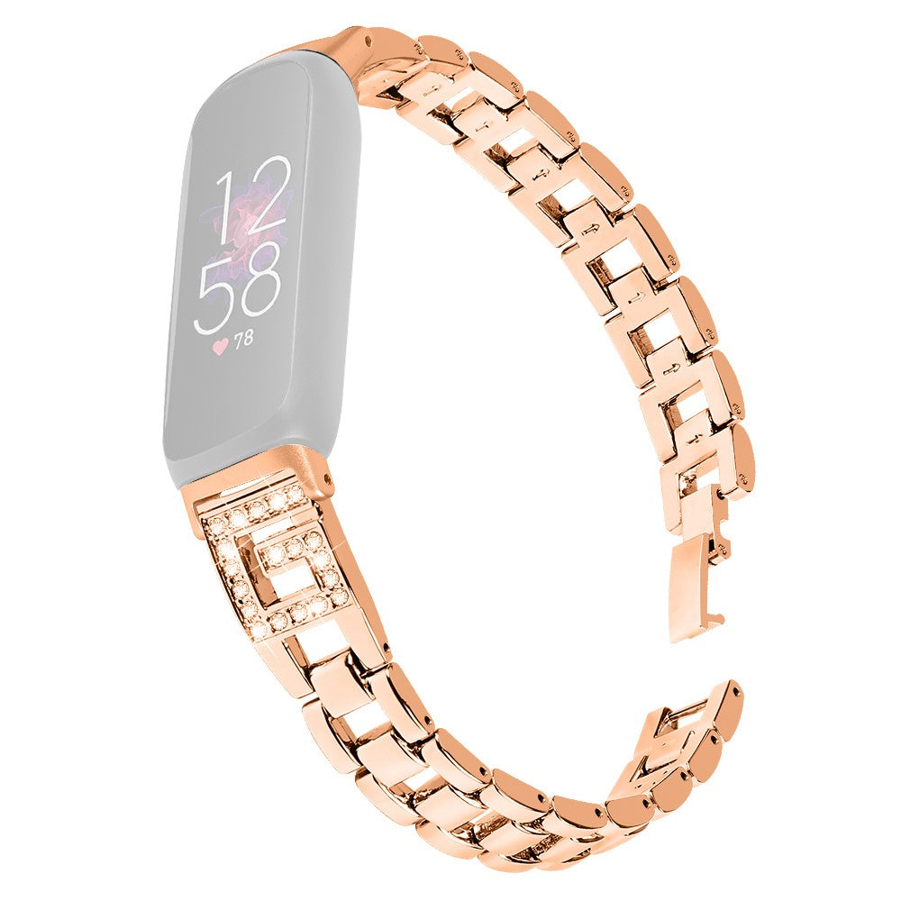 Meget Elegant Metal Rem passer til Fitbit Inspire 3 - Pink#serie_2