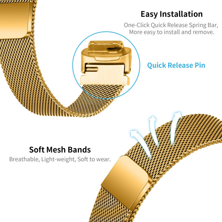 Tidsløst Metal Rem passer til Fitbit Inspire 3 - Guld#serie_1