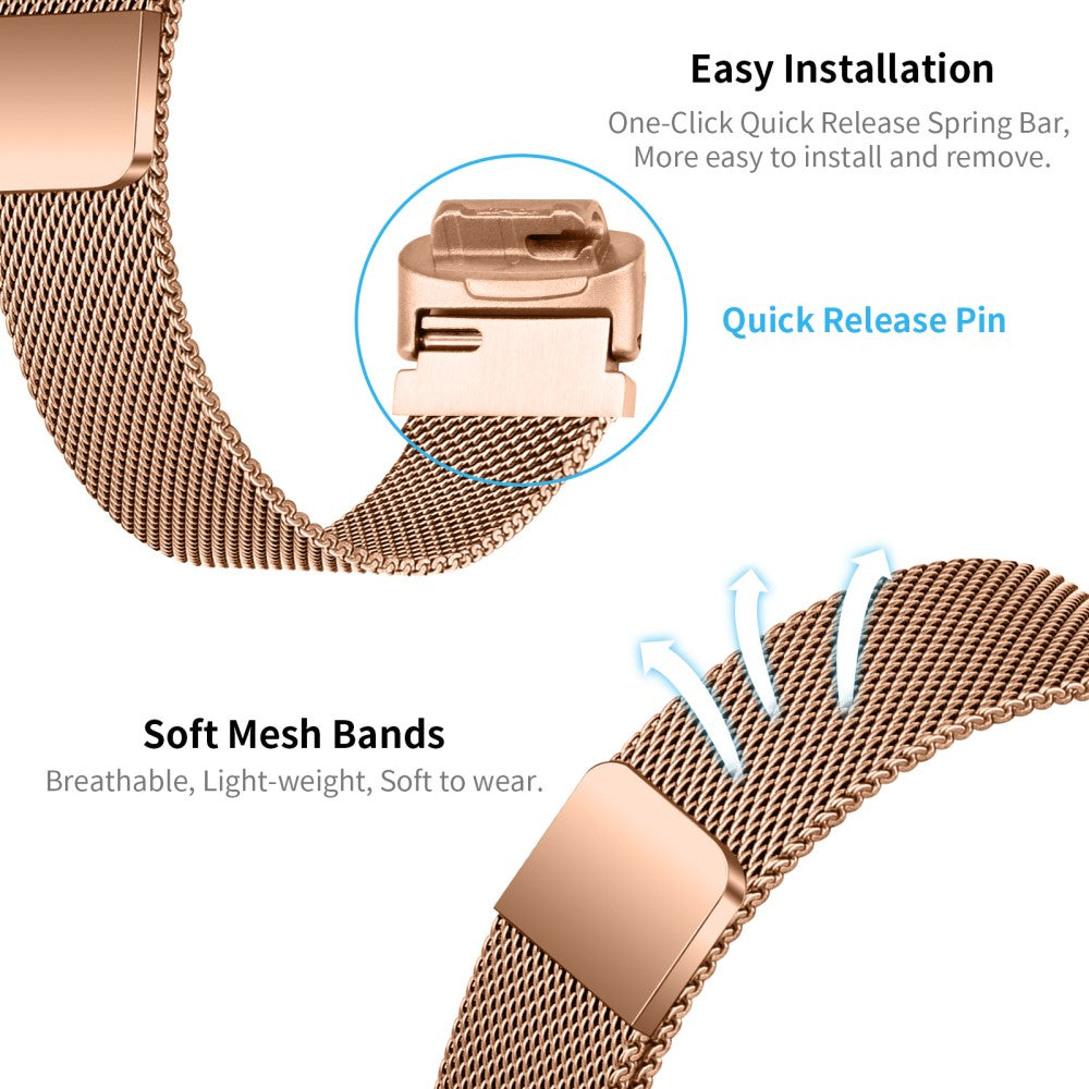 Tidsløst Metal Rem passer til Fitbit Inspire 3 - Pink#serie_3