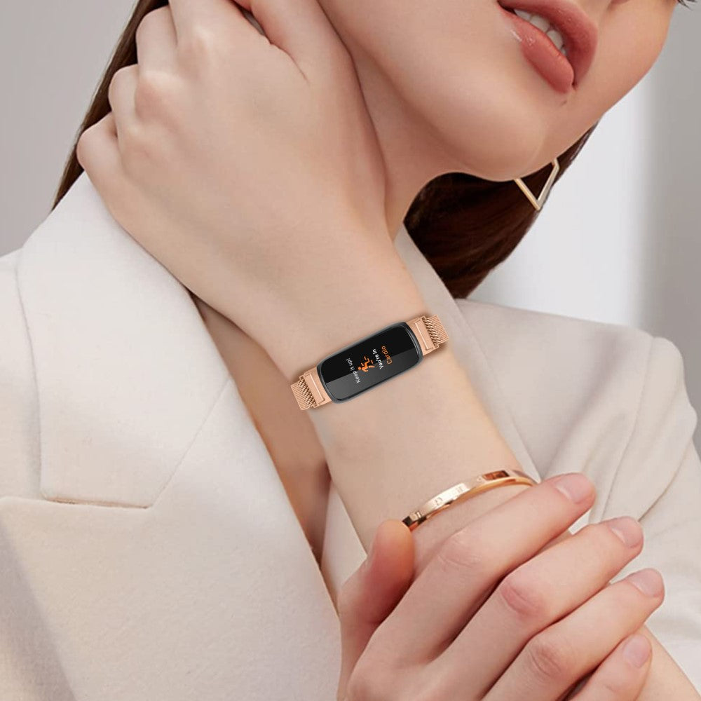 Tidsløst Metal Rem passer til Fitbit Inspire 3 - Pink#serie_3