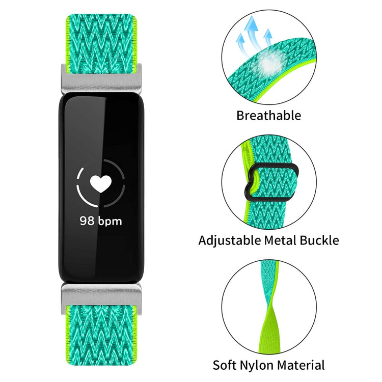 Meget Nydelig Nylon Rem passer til Fitbit Inspire 3 - Grøn#serie_4