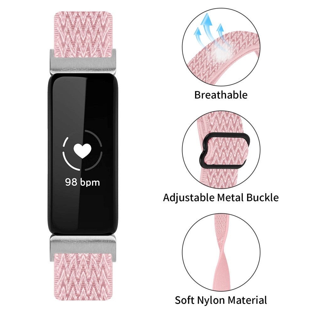 Meget Nydelig Nylon Rem passer til Fitbit Inspire 3 - Pink#serie_7